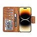 BLACKBROOK Premium Full-Grain Leather Wallet Case for iPhone 14 Pro (6.1'), Burkley Magnetic Detachable 2-in-1 Set, 4 Card Slots, Cash & ID Pocket, with RFID (Golden Brown, iPhone 14 Pro)