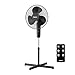 HOLMES 16' Digital Stand Fan, 80° Oscillation, 3 Speeds, 3 Modes, 7.5 Hour Timer, Adjustable Height, 30° Adjustable Head Tilt, Ideal for Home, Bedroom or Office, Remote Control, Black