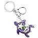 Amabro Turtle Keychain, Sea Turtle Keyring Beach Keychain with Clasp Purse Charm 3D Turtle Ocean Animal Birthday Gift(Purple)