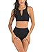 Women's Swimsuit with Shorts Racerback Top Stretch Beach Bathing Suit Boyshort Bottoms Two Piece Swimwear Set