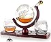 Gifts for Men Dad Husband Fathers Day from Daughter Son, Unique Anniversary Birthday Gifts for Him, Whiskey Decanter Globe Set with 2 Glasses, Bourbon Scotch Liquor Cool Stuff Mancave Presents