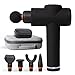 Sharper Image Powerboost Percussion Muscle Massage Gun Deep Tissue - Professional Handheld Massager Gun - 5 Attachments & Carrying Case, Whisper Quiet Operation, 3 Speeds, Full Body Recovery & Relief