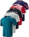 5 Pack Men’s Active Quick Dry Crew Neck T Shirts | Athletic Running Gym Workout Short Sleeve Tee Tops Bulk (Set 11, Large)