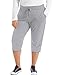 Just My Size Women's Plus-SizeFrench Terry Capri with Pockets, Light Steel, 1X
