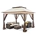 Cool Spot 11x11 Pop-Up Instant Gazebo Tent with Mosquito Netting Outdoor Canopy Shelter with 121 Square Feet of Shade by COOS BAY (Beige)