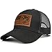 Simocked Fish American Flag Trucker Hat Fishing Hat - Fishing Gifts for Men - Snapback Baseball Cap