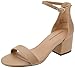 Amazon Essentials Women's Two Strap Heeled Sandal, Beige Faux Leather, 10