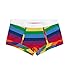TomboyX Boy Short Underwear For Women, Cotton Stretch Comfortable Boxer Briefs Panties, Small/Rainbow Pride Stripes