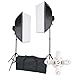 StudioFX 2000 WATT Digital Photography Continuous Softbox Lighting Studio Portrait Kit - 2 Light stands, 2 Softboxes, 10 bulbs