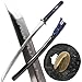 Shinken of Swords Handmade Katana Sword Real Clay Tempered T10 Steel Choji Hamon Japanese Samurai Sword Razor Sharp Full Tang (Ghost-Clay Tempered T10 Steel Choji Hamon)