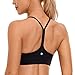 CRZ YOGA Butterluxe Womens Y Back Sports Bra - Padded Racerback Low Impact Spaghetti Thin Strap Workout Yoga Bra Black Small