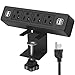 VILONG Desk Clamp Power Strip with USB Port, 4 Outlet Desktop Mount Charging Power Station,on Desk Edge Power Outlet Office Accessories - 6.5Ft Extension Cord