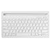 CHUYI Wireless Bluetooth Keyboard with Stand Slot Quiet Slim Multi Device Keyboard for iPad Phone Tablet Computer PC Portable 78Keys Rechargeable Wireless Keyboard for Windows Android iOS (White)