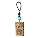 Mansiyuyee Peach Wood Hand Carved Dragon and Auspicious Cloud Lucky Keychain Protection Feng Shui Good Luck Charms