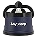 AnySharp Knife Sharpener, Hands-Free Safety, PowerGrip Suction, Safely Sharpens All Kitchen Knives, Ideal for Hardened Steel & Serrated, World's Best, Compact, One Size, Navy Blue