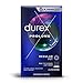 Durex Condom Prolong Natural Latex Condoms, 12 Count - Ultra Fine, ribbed and dotted with delay lubricant, Regular Fit