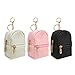 LYDZTION 3Pcs Mini Backpack Cute Cosmetic Bag for Women,PU Leather Makeup Bag Key Pocket Lipstick Bag Card Holder Data Cable Organizer Zipper Pouch,Black Beige Pink