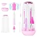 VSTM Electric Travel Baby Bottle Brush Set, Electric Bottle Cleaner, Silicone Bottle Brush, Nipple and Straw Brush, Milk Frother and Dry Drain Rack (Purple)