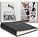 Premium Black Photo Album | Scrapbook Photo Album with Writing Space for Wedding, Graduation| 100 Pages for Multiple Photo Sizes, 4x6, 5x7, 6x8, 8x10 | Acid Free
