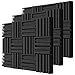 TroyStudio Thick Acoustic Foam Panels, 12 X 12 X 2 Inch 36 Pcs Broadband Sound Absorbing Foam, Dense Soundproof Padding Tile, Recording Studio Foam Absorber, Groove Decorative 3D Wall Ceiling Panel