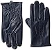 Ike Behar Men's Lambswool Lined Leather Touchscreen Gloves, Navy, Large