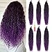 MAYSA Purple Ocean Wave Crochet Hair 22inch Black Mix Purple Ombre Deep Wave Crochet Hair 6Packs Synthetic Curly Crochet Hair #1BT Purple