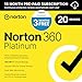 Norton 360 Platinum 2024, Antivirus software for 20 Devices with Auto Renewal - 3 Months FREE - Includes VPN, PC Cloud Backup & Dark Web Monitoring [Download]