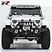 Razer Auto Black Rock Crawler Front Bumper with Skid Plate for 07-18 Jeep Wrangler JK - Winch Plate, D-Ring, Fog Light Housing, Easy Installation, Rugged Textured Corrosion-Resistant Coating
