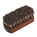 Fdit Shoes Brush Horse Hair Scrub Boots Polishing Buffing Brush with Wooden Base Dust Dirt Removal Shoe Accessory
