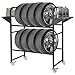 Neorexon Tire Storage Rack 44' x 44' x 18', Rolling Tire Rack Adjustable, Tire Rack for Garage Black w/4 Swivel Casters & 2 Storage Shelf for Garage Storage