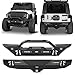 Hooke Road Wrangler JK Front Bumper + Rear Bumper Combo w/All LED Lights Compatible with Jeep Wrangler JK & Unlimited 2007-2018 2/4 Doors