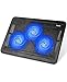 havit HV-F2056 15.6'-17' Laptop Cooler Cooling Pad - Slim Portable USB Powered (3 Fans), Black/Blue