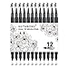 Hethrone Black Markers for Drawing - Marker Pens Brush Pens for Artists Felt Tip Pens Calligraphy Pens 12 Pack