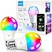 Vont Smart Light Bulbs [2 Pack], WiFi 2.4GHz & Bluetooth 5.0, Compatible w/Alexa & Google Without Hub, Dimmable, Music Sync, Schedules, Color Changing RGBCW Smart Bulbs, LED, A19/E26 9W 810LM