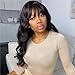 west kiss Body Wave Wig With Bangs Human Hair Wigs For Black Women 4x4 Closure Wig Human Hair Wigs With Bangs Glueless Closure Wigs Human Hair Wigs With Bangs Lace Front Wigs Human Hair 20 Inch