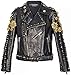 FAUSTO PUGLISI X MARINA RINALDI Women's Leather Jacket, Black, 12W / 21