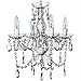 gypsy color The Original Brink House 4 Light Crystal White Hardwire Flush Mount Chandelier H17.5”xW15”, White Metal Frame, Clear Glass Stem, and Acrylic Crystals