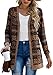 GRECERELLE Women's Floral Print Lightweight Long Sleeve Button Down Open Front Knit Pocket Casual Warm Cardigan