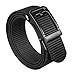 JUKMO Men's Ratchet Tactical Belt, 1.5' Nylon Web Work Belt with Automatic Slide Buckle, Adjustable Trim to Fit (Black, Medium)