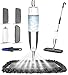 Spray Mop for Floor Cleaning - Microfiber Wet Floor Mop with 3 Washable Pads and Refillable Bottle, Flat Mop with Sprayer for Kitchen Wood Hardwood Laminate Tile Floors Dust Cleaning