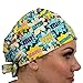 KimKaps Tie Back Surgical Nurse Scrub Hat - Colorful Our Heroes Themed Scrub hat Curtain Call - Style 3