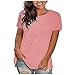 Warehouse Amazon Warehouse Deals 2024 Summer Shirt for Women Casual Short Sleeve Crew Neck Tops Trendy Lightweight Solid T-Shirts Dressy Loose Fit Blouses