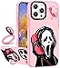 Toycamp for iPhone 13 Pro Max Case, Skeleton Skull Funny Cartoon for Women Girls Girly Boys Men Cute Designed Print with Ring Kickstand Cover, 6.7'