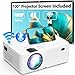 5G WiFi Bluetooth Projector, Full HD Native 1080P Projector with Wireless Mirroring Screen, Compatible with TV Stick/HDMI/DVD Player/AV for Theater Movies [100' Projector Screen Included]