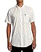 RVCA Men's Slim Fit Short Sleeve Stretch Woven Button Up Shirt, Woven/Antique White, Large