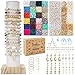 Deinduser Bracelet Making Kit, 7800pcs Clay Bead Set, 24 Colors 2 Boxes Bead Kit for Adults, Flat Preppy Beads, Gold Letter, Number & Pattern Beads for Girls