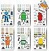 24 Sheets Make Your Own Robot Stickers Make A Face Stickers for Kids Toddlers with Robots DIY Craft Stickers Kids Party Favor Supplies Crafts