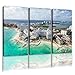 HGWAPONSATR View beautiful Hotel Riu Las Americas hotel zone Cancun Maya region 3 Panel Canvas Print Wall Art for Living Room Bedroom Office Poster Home Decor Artwork Ready to Hang 16x32 inches