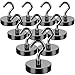 MIKEDE Magnetic Hooks Heavy Duty, 110Lbs Black Strong Neodymium Earth Magnets with Hooks for Hanging, Strength Industrial Magnet Hooks for Cruise Cabin, Toolbox, Grill and Storage - Pack of 10