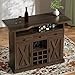 Farmhouse Home Bar Unit with 4-Tier Storage, 52 Inch Home Bar Table with 3 Drawers and 9 Wine Racks, Wine and Liquor Cabinet with Barn Door and Footrest, Indoor Bars for Home (Dark Oak)